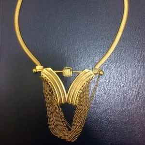 South moon under gold statement necklace